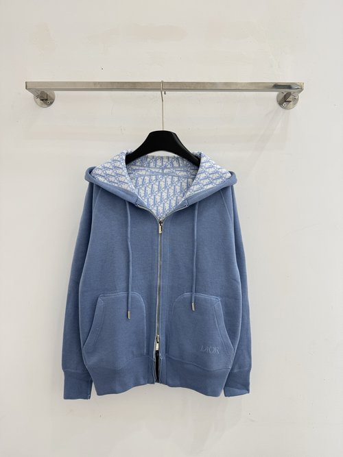 Dior Reversible Knit with Luxury Pattern and Hood