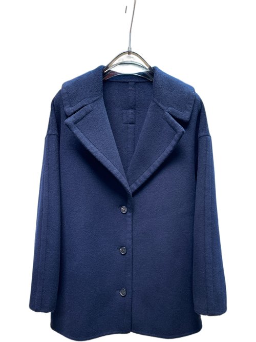Loewe Short Navy Coat with 100% Wool
