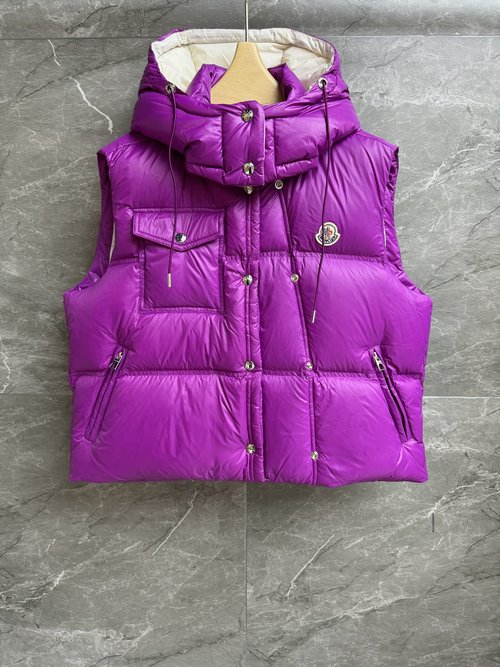 Moncler Stylish Down Vest with Detachable Hood and Double-Button Closure