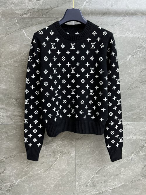 Louis Vuitton High - quality Embroidered Logo Sweater with Cashmere Fabric for Elegance