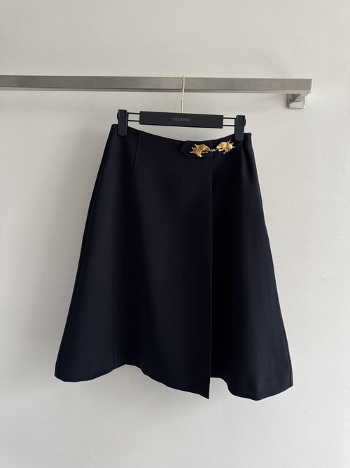 Valentino A-Line Skirt with Lion Head Waist Decoration