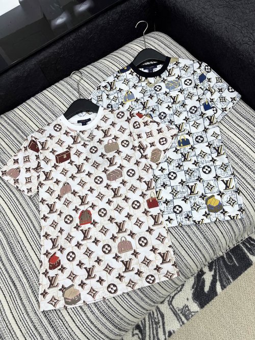 Louis Vuitton Early Autumn Vintage Pattern Short-Sleeved T-Shirt, Slimming and Versatile