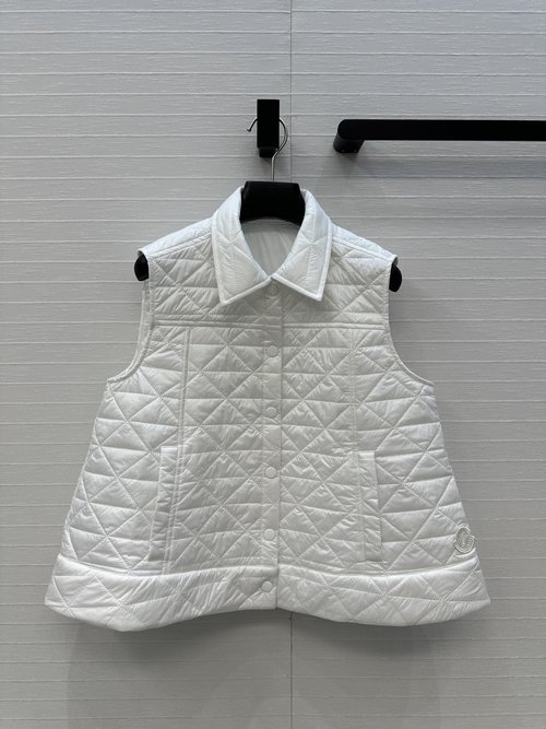 Moncler Quilted Cotton Vest with A-Line Silhouette