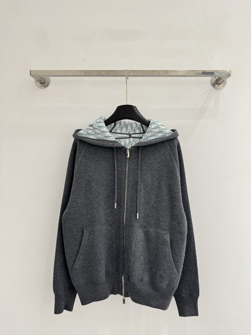 Dior Reversible Knit with Luxury Pattern and Hood