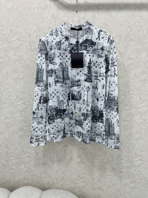 Louis Vuitton Mesh Bodysuit with Overall Monogram Halo Letter Print, Suitable for Layering