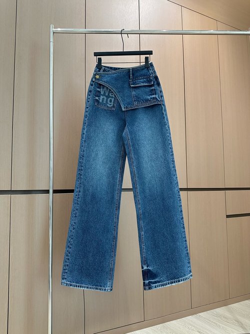 Alexander Wang Original Rhinestone Embellished Designer Jeans for Sophisticated Style