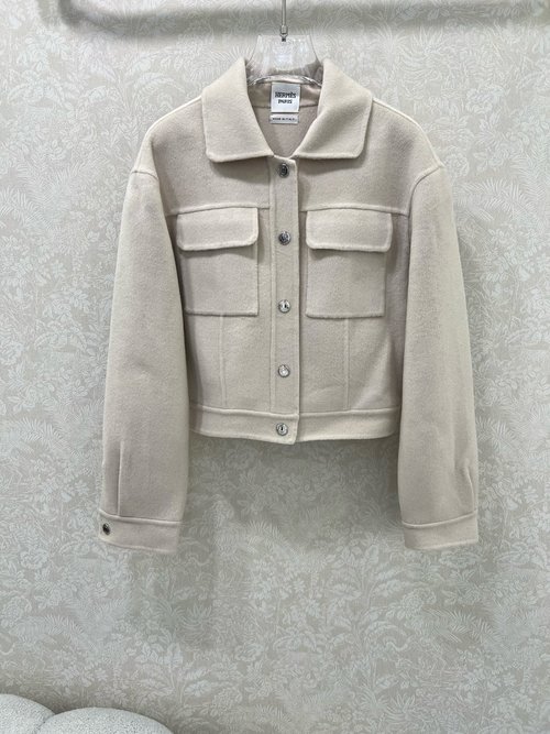 Hermes Cashmere Short Jacket, Soft, Warm and Classic H - shaped