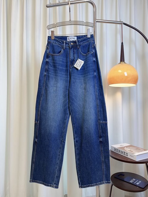 Loewe Embroidered Logo Jeans, Spliced Dad - Style, Comfort - Oriented