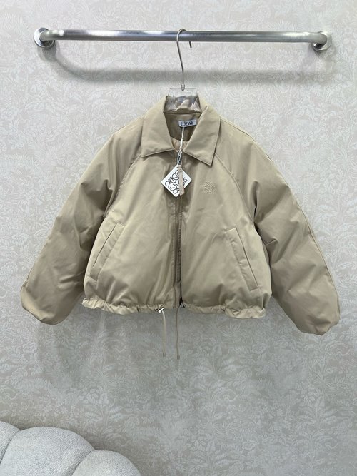 Loewe Short Windbreaker with Embroidery and Drawstring, Slim and Chic, New Arrival