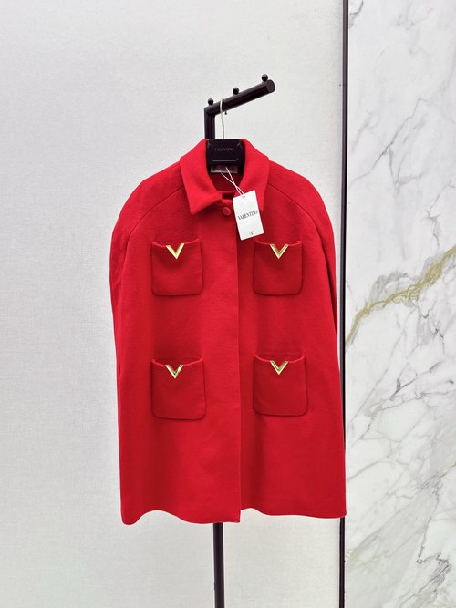 Valentino Cloak-Style Woolen Coat, Suitable for All Body Types