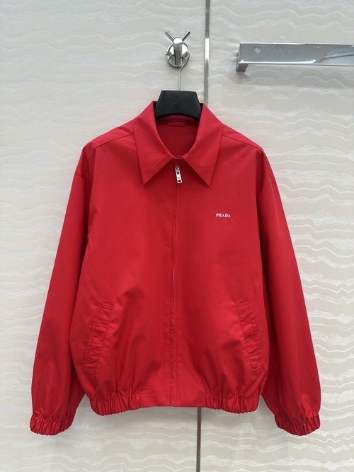 Prada Retro Jacket with Loose Fit, Imported Cotton Fabric