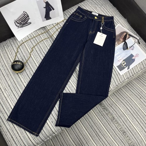 Chanel Recommended Straight Jeans with Embroidery Design