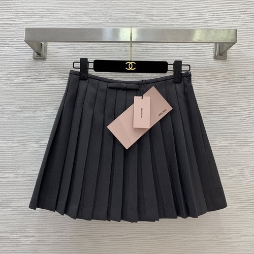Miu Miu Exclusive: Twill Cotton Bow-decorated High-waist Skirt