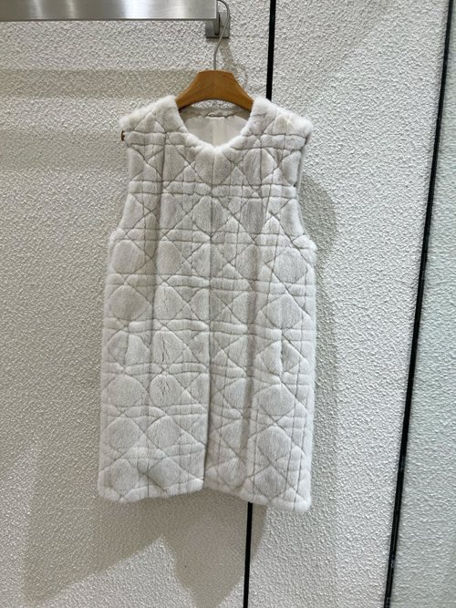 Dior Classic Handmade Lattice Mink Fur Coat, Soft and Alluring