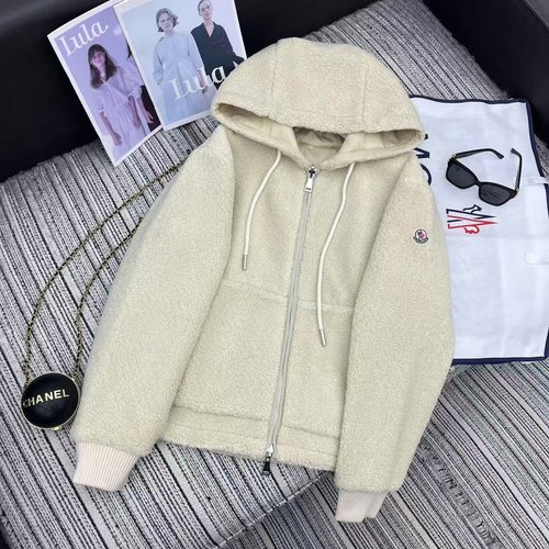 Moncler Mon Series Fleece Hooded Jacket with Sleeve Logo, Reversible