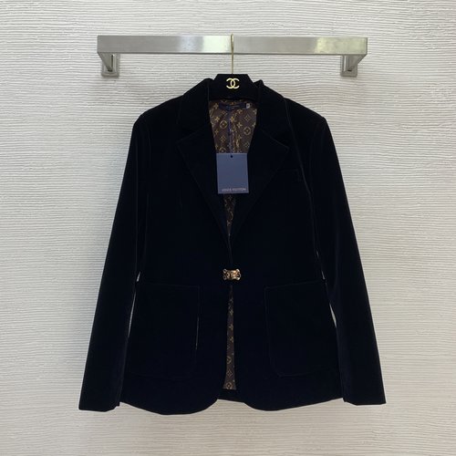 Louis Vuitton Custom Velvet Slim-Fit Suit Jacket with Logo Lining