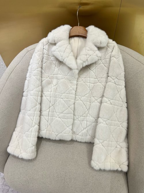 Dior Classic Hand - crafted Quilted Mink Jacket with Soft Fur Accents