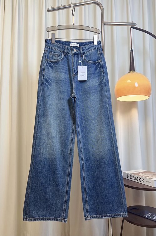 Brunello Cucinelli New Fashion: Embroidery-Lined Straight Wide-Leg Jeans