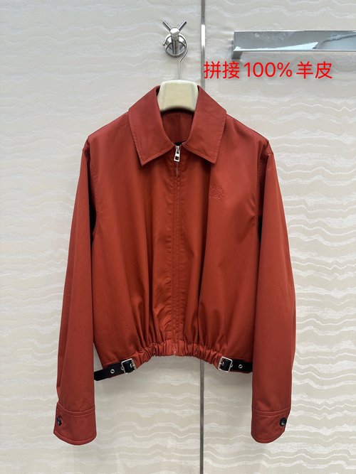 Loewe Fashionable Jacket with 100% Sheepskin Edging, Imported Cotton
