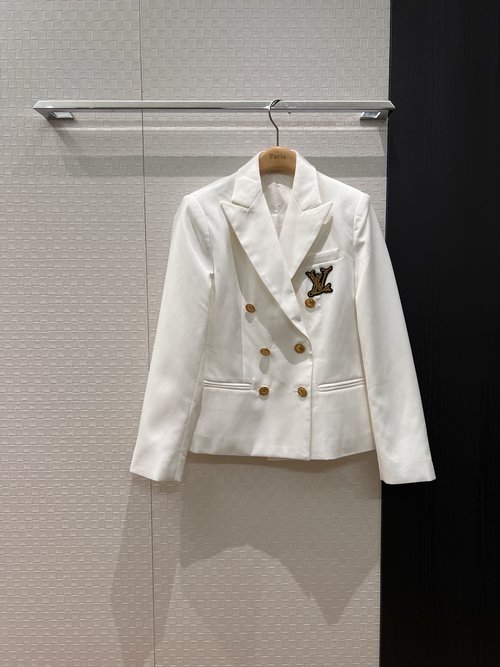 Louis Vuitton Embroidered Badge Double-Breasted Suit Jacket