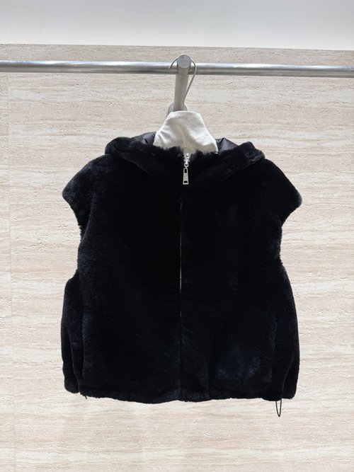 Prada Montone Limited Series Drawstring Double-sided Fur Vest