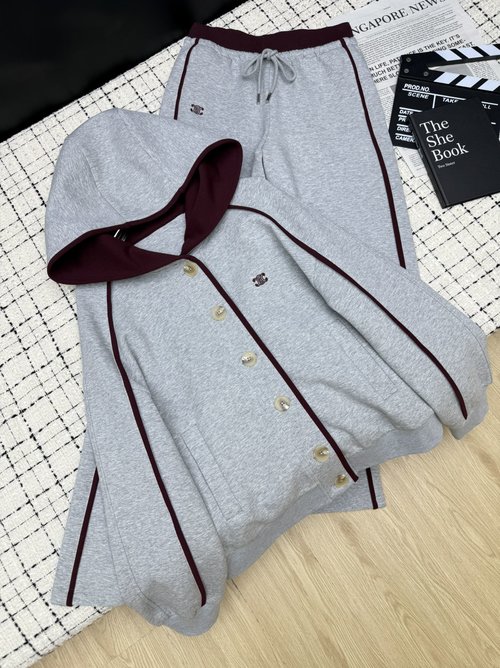 Celine Stylish Embroidery Logo Outfit Set with Custom Cotton