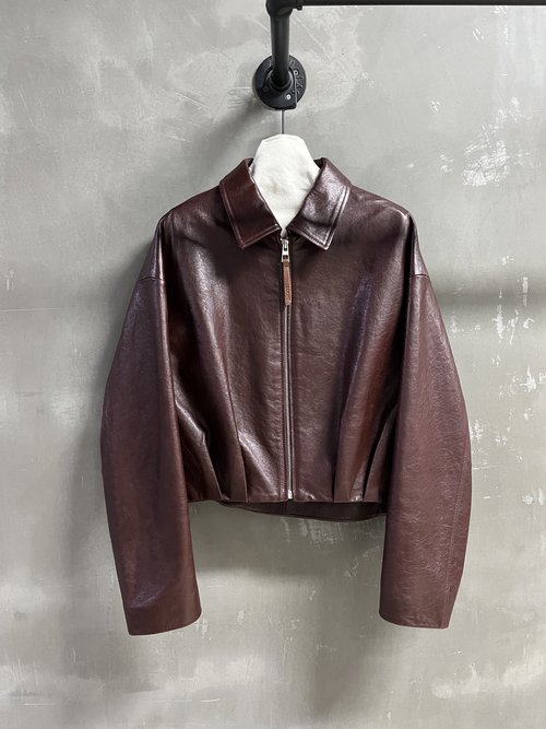Loewe Sophisticated Leather Jacket, Versatile Design, Imported Full Vegetable-Tanned Sheepskin