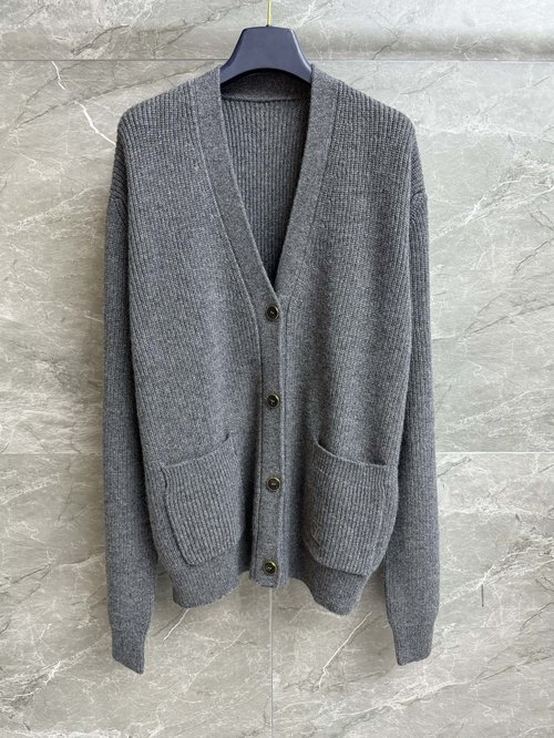 Louis Vuitton V-Neck Pocket Embroidered Cardigan