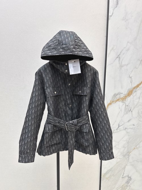Dior Exclusive Full D Jacquard Hooded Jacket with Four Utility Pockets