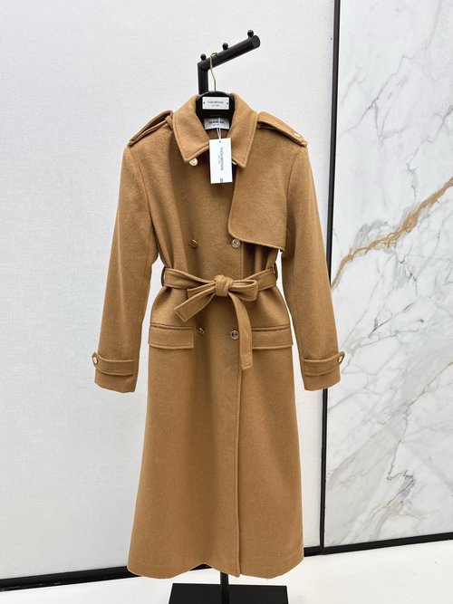 Thom Browne Classic Camel Double-Breasted H-Shaped Coat