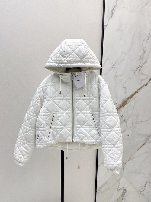 Dior Checked Down Jacket, Slim and Warm