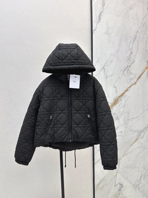 Dior Checked Down Jacket, Slim and Warm