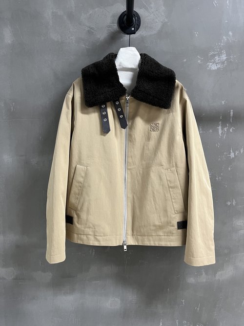 Loewe Versatile Long Leather Coat with Imported High-density Material