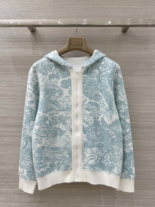Dior Graceful Animal Jungle Knit Hooded Cardigan - Exclusive First Release
