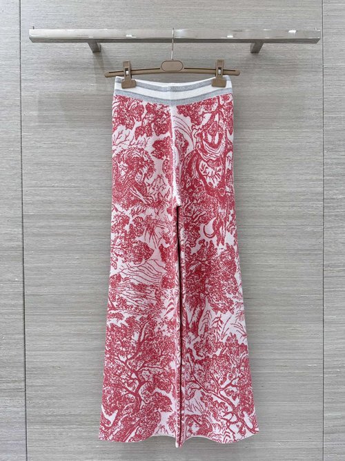 Dior Exclusive Original Animal Jungle Knit Straight - leg Pants