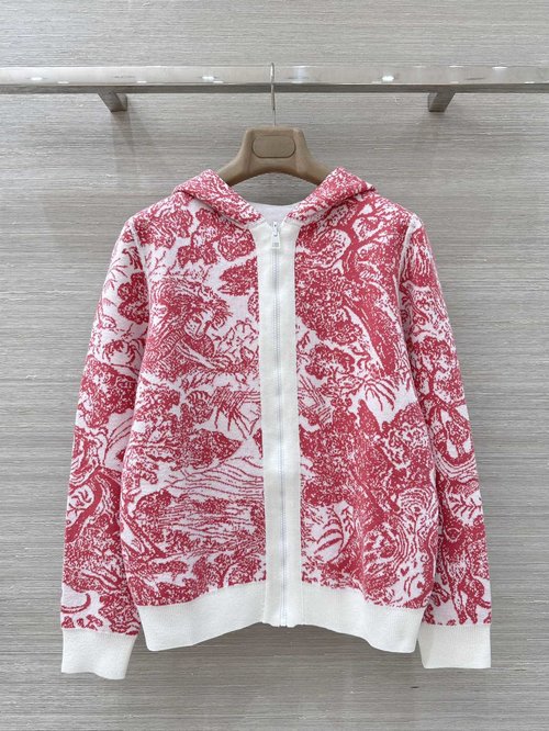 Dior Graceful Animal Jungle Knit Hooded Cardigan - Exclusive First Release