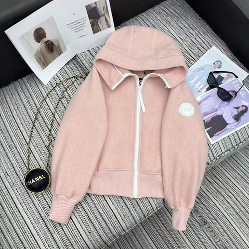 Canada Goose Recommended Hooded High-Neck Woolen Coat with Classic Sleeve Logo