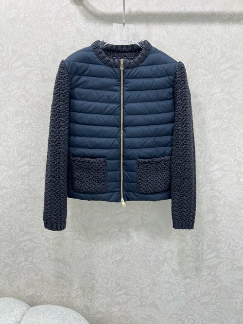 Moncler Custom Knit-Zip Down Jacket for Warmth and Style