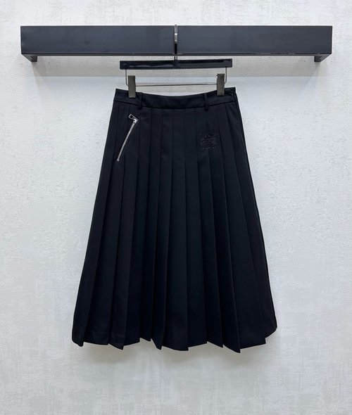 Loewe Newly Launched High-Waisted Pleated Skirts with Brand Logo