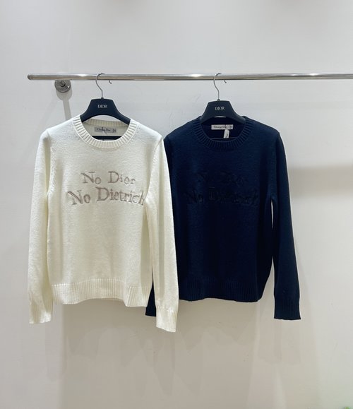 Dior Dior Letter Embroidery Knit Round-Neck Sweater