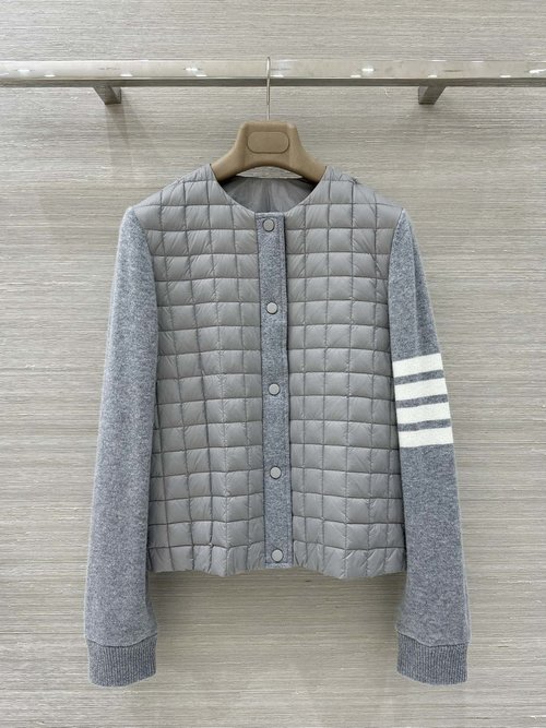 Thom Browne Exclusive Original Knit and Down Jacket with Quilted Pattern