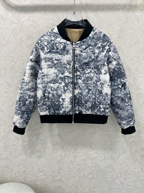 Dior Double-Sided Jacket with Striking Prints and Metal Buttons