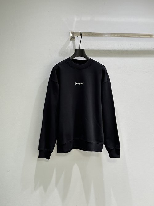 Yves Saint Laurent Classic Round Neck Sweatshirt with Iconic Letter Print