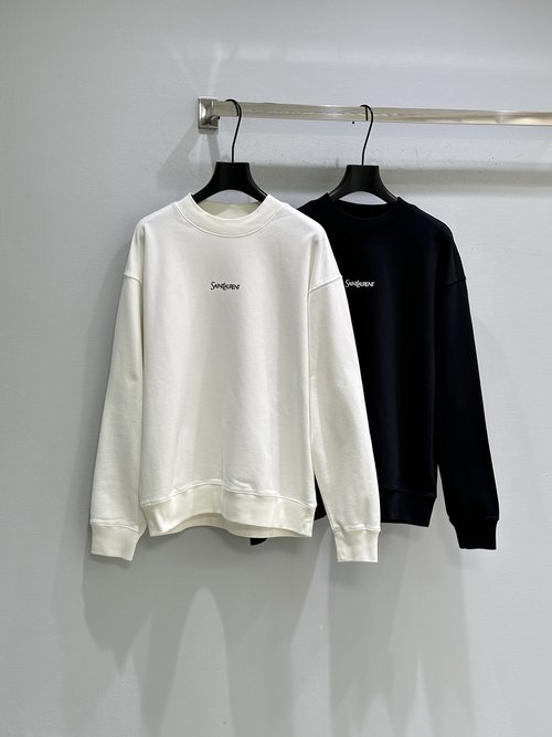 Yves Saint Laurent Classic Round Neck Sweatshirt with Iconic Letter Print