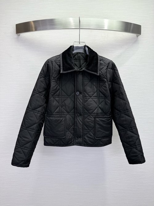 Dior High - Class Corduroy Collared Cotton Jacket with Embroidery