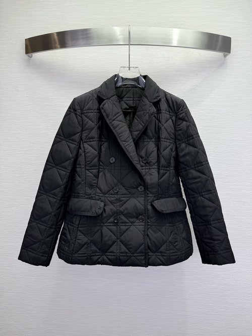 Dior Quality Suiting Cotton Jacket with Vine Check and Bee Embroidery