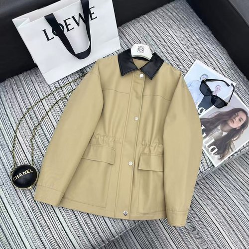 Loewe LOE Series Leather-patched Trench Coat