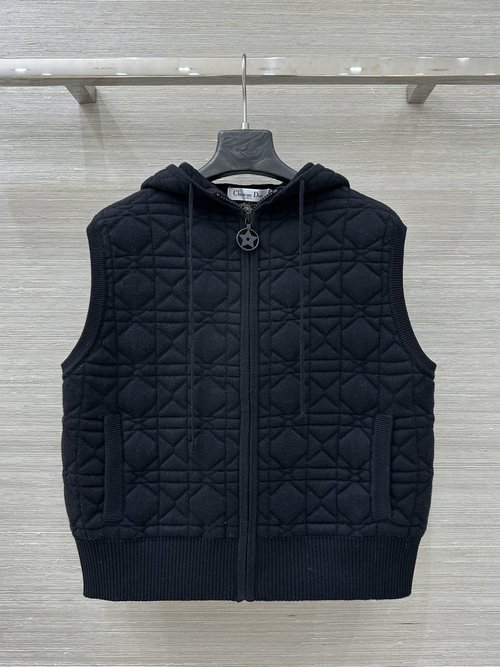 Dior Exclusive High - End Leather - Trimmed Hooded Vest