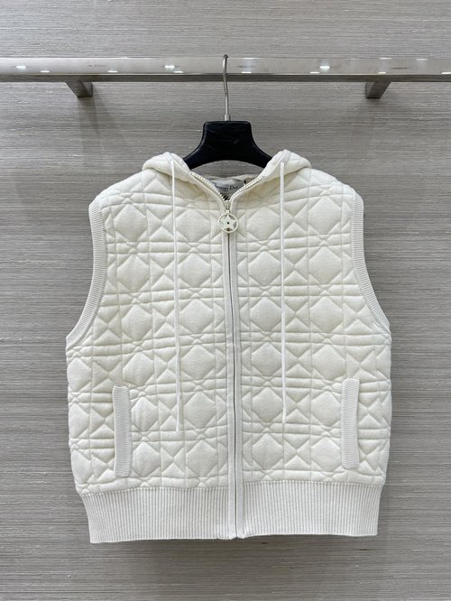 Dior Exclusive First - Release Elegant Celine - Style Hooded Knit Vest