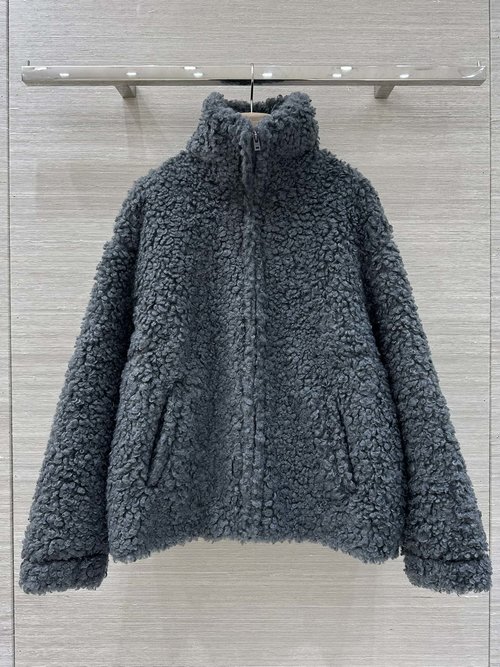 Versace Exclusive Oversize Furry Zippered Coat with Nordic Elegance